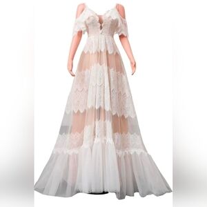 Sorayan Lace & Tulle Boho Wedding Dress NWT